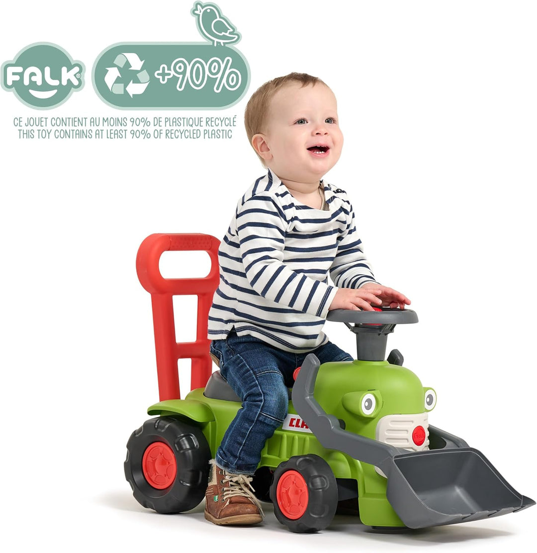 FALK - Vintage Trader Claas - Frontbagger - ab 12 Monaten - 90% recycelter Kunststoff - Hupe 912D, g