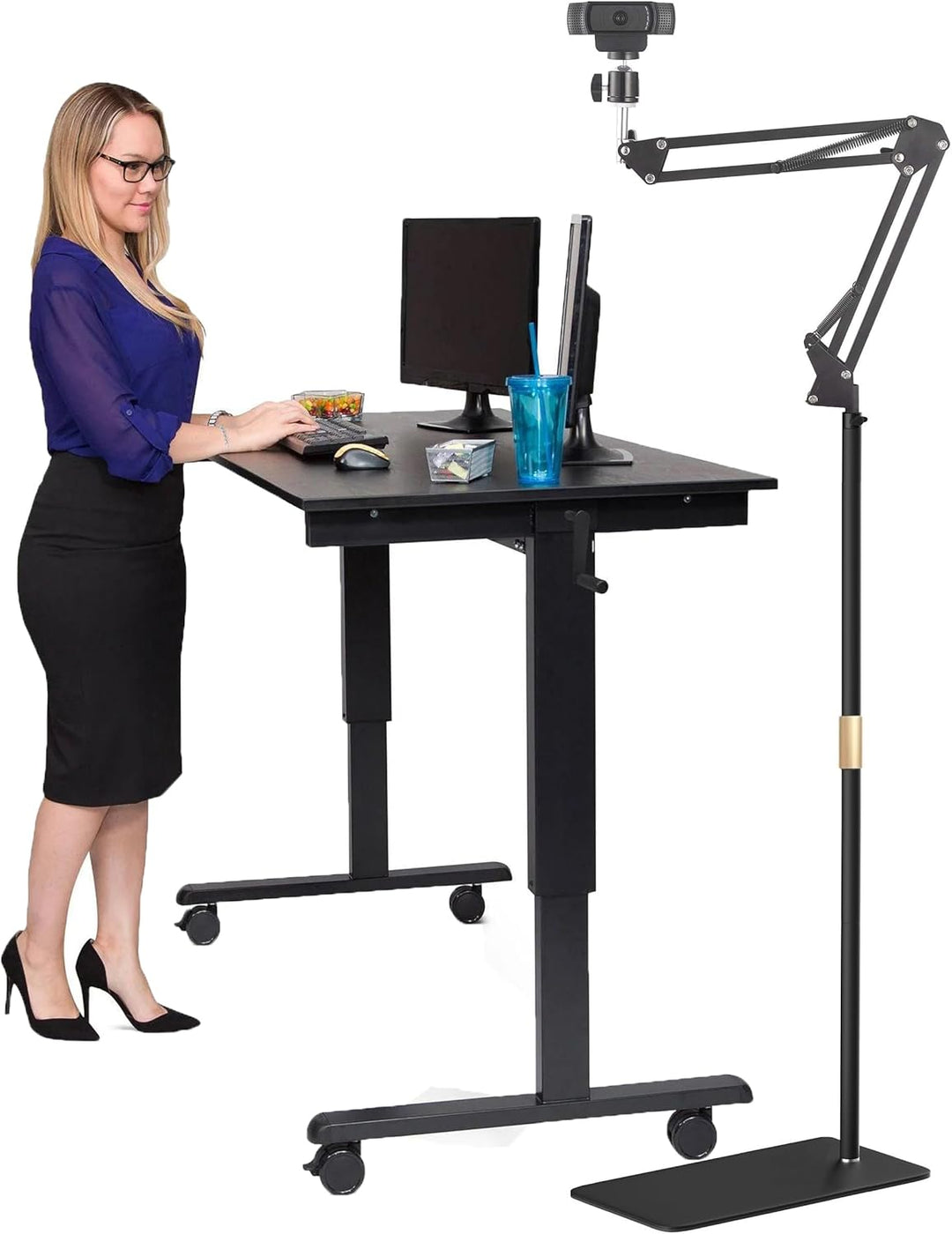 AYIZON Webcam Bodenständer, Metall Webcam Bodenhalter kompatibel mit Logitech C920 StreamCam C930 C9