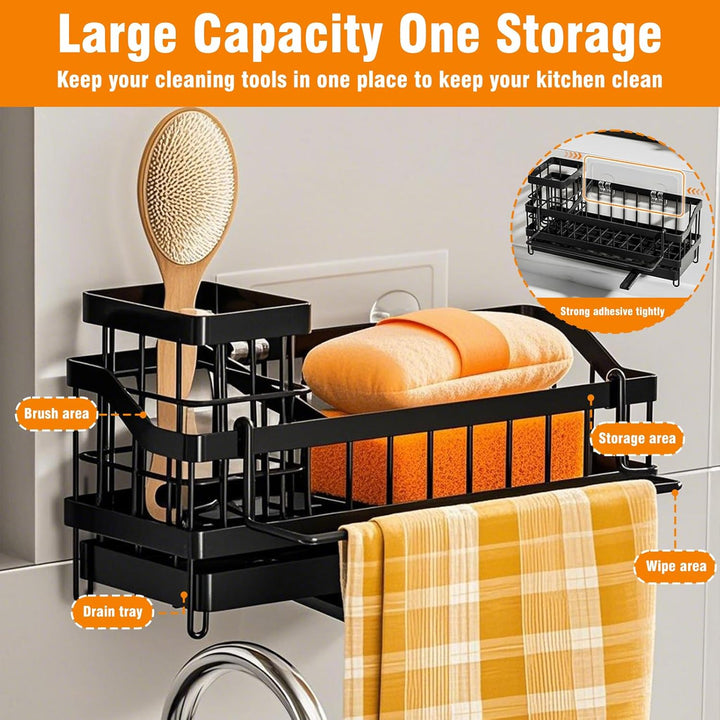 Spülbecken Organizer Küchen, Hängend & Landung Schwamm Haken, Selbst Drainage Spülorganizer, Kücheno