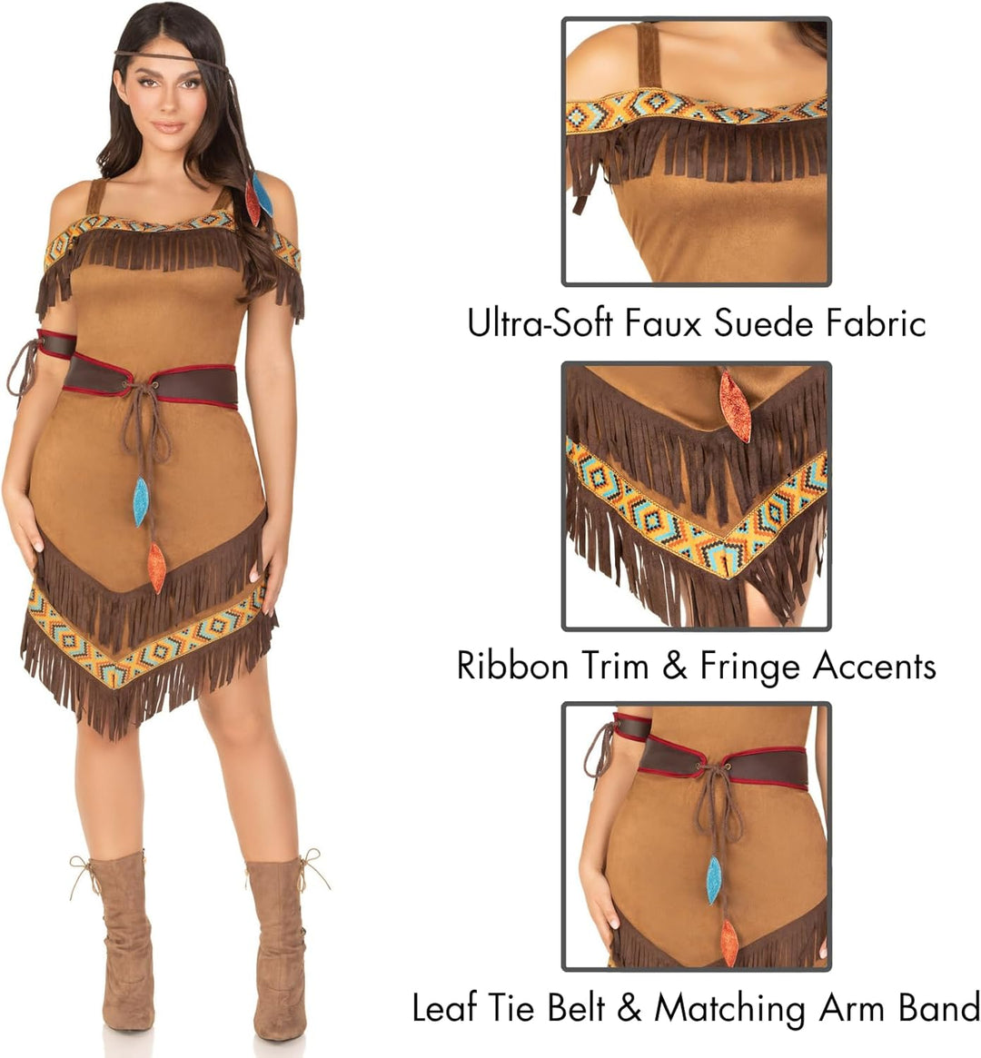 LEG AVENUE 85398 - Native Princess Damen kostüm, Grösse XL (Braun) Grösse XL (EUR 44-46), Grösse XL