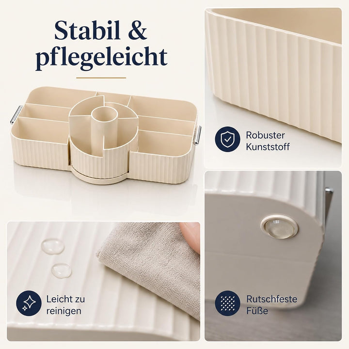 Kosmetik Organizer 360° Drehbar, Acryl, Creme | Make Up Aufbewahrung, Pinselhalter &amp; Schminktisch Or
