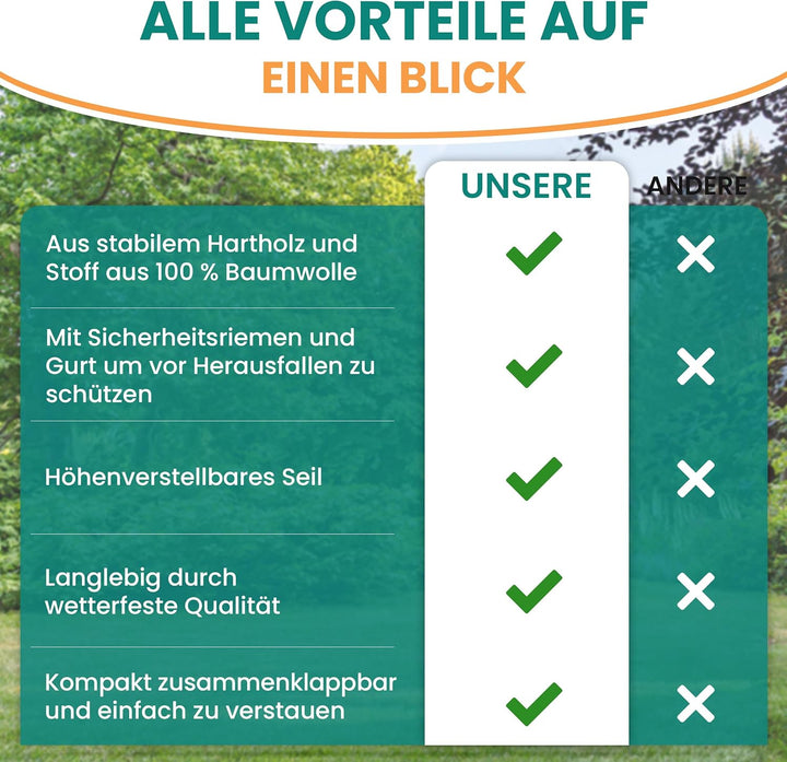 Gartenpirat Babyschaukel aus Holz und Stoff rot/weiss Babysitz Schaukelsitz, Rot