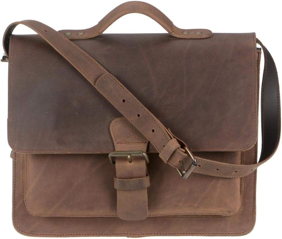 Ruitertassen Aktentasche Leder 36cm Damen Herren Business Schule 1 Fach Uni Umhängetasche Ranger bra