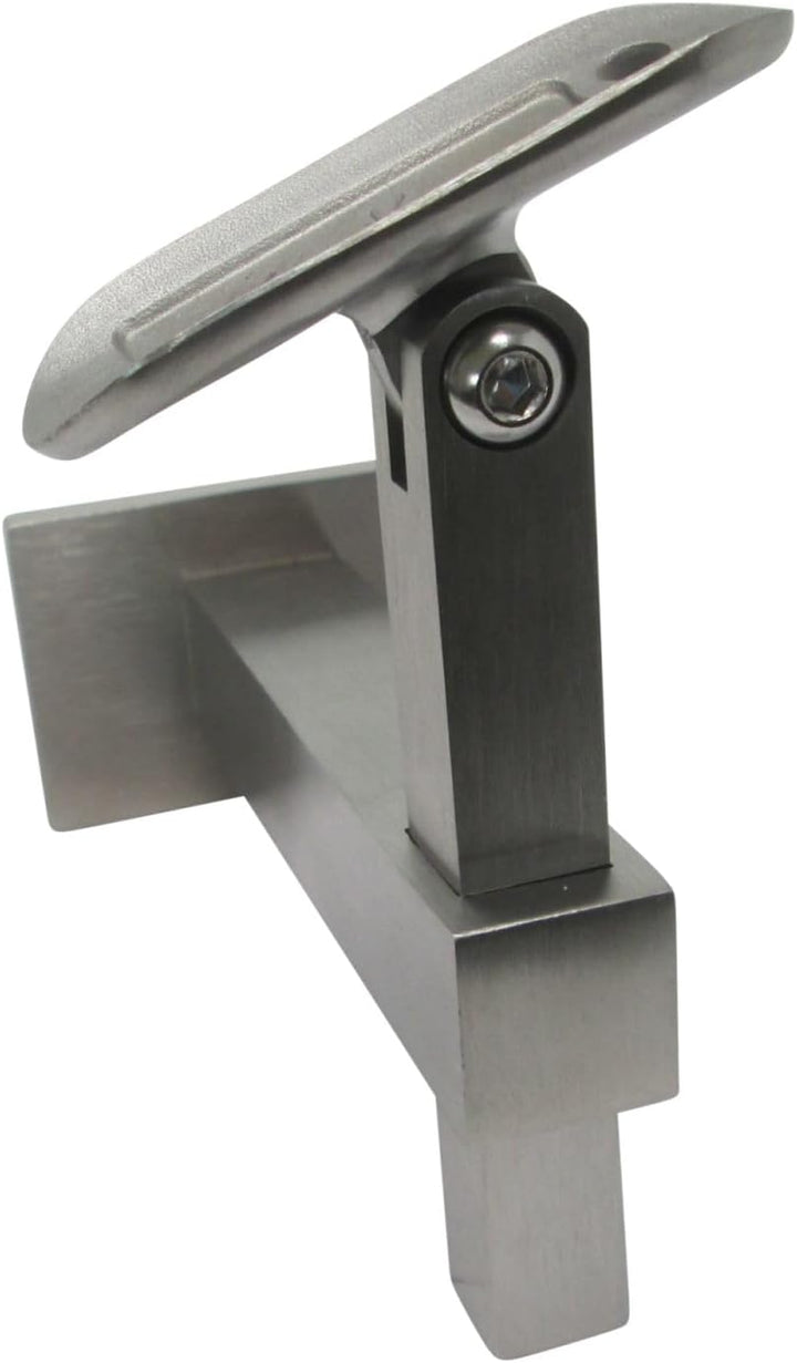 5 x Edelstahl Handlaufhalter eckig höhen- und neigungsverstellbar für Rohr-Ø 42,4 x 2,0 mm Rund Pfos