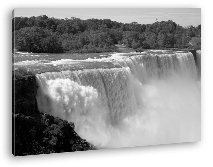 deyoli schöne Niagara Wasserfälle Effekt: Schwarz/Weiss im Format: 80x60 als Leinwandbild, Motiv fer