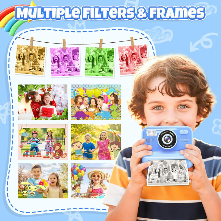 Gontence Kinderkamera, Digitalkamera Kinder, 2" Bildschirm Kinder Kamera SD Karte 32GB | 1080P HD Vi