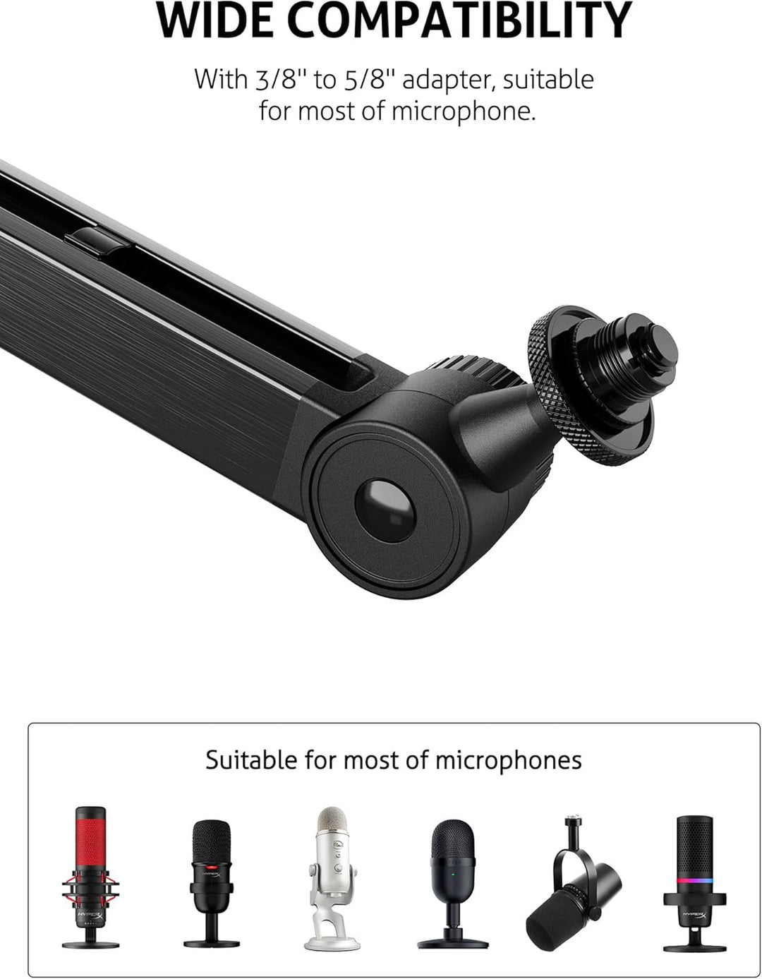 SUNMON für Blue Yeti Universeller Mikrofon Arm - Schwere Mikrofon Halterung Tisch 360° drehbarer mic