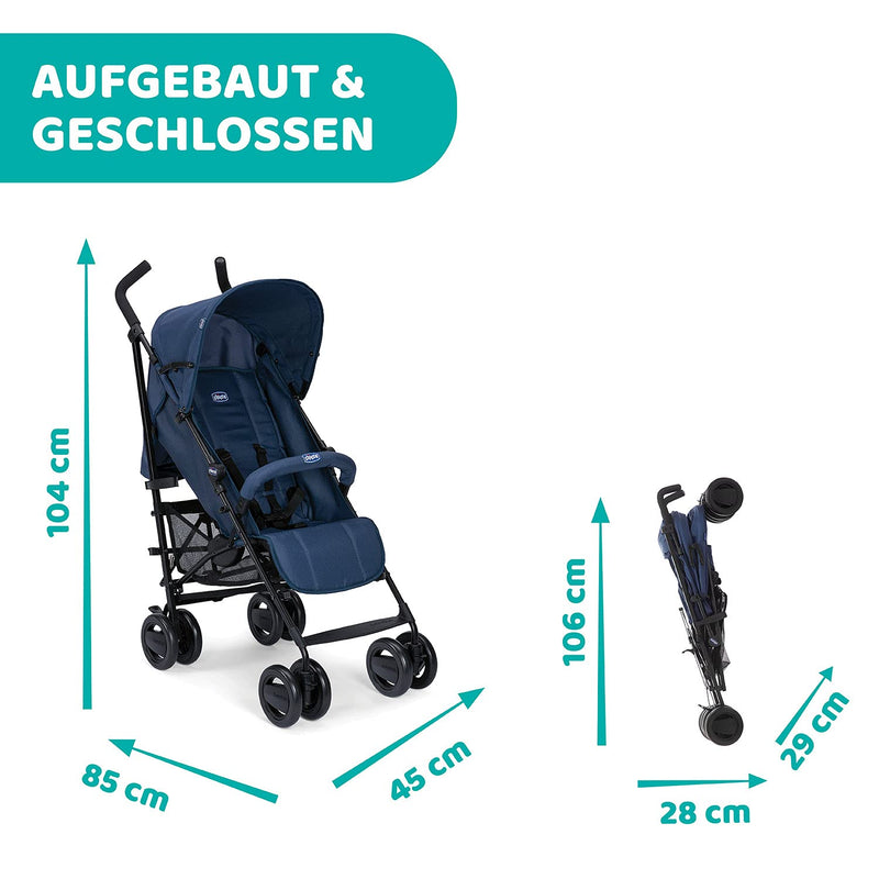 Chicco London Up Leichter Zusammenklappbarer Kinderwagen von 0 Monaten bis 15 kg, Verstellbarer und