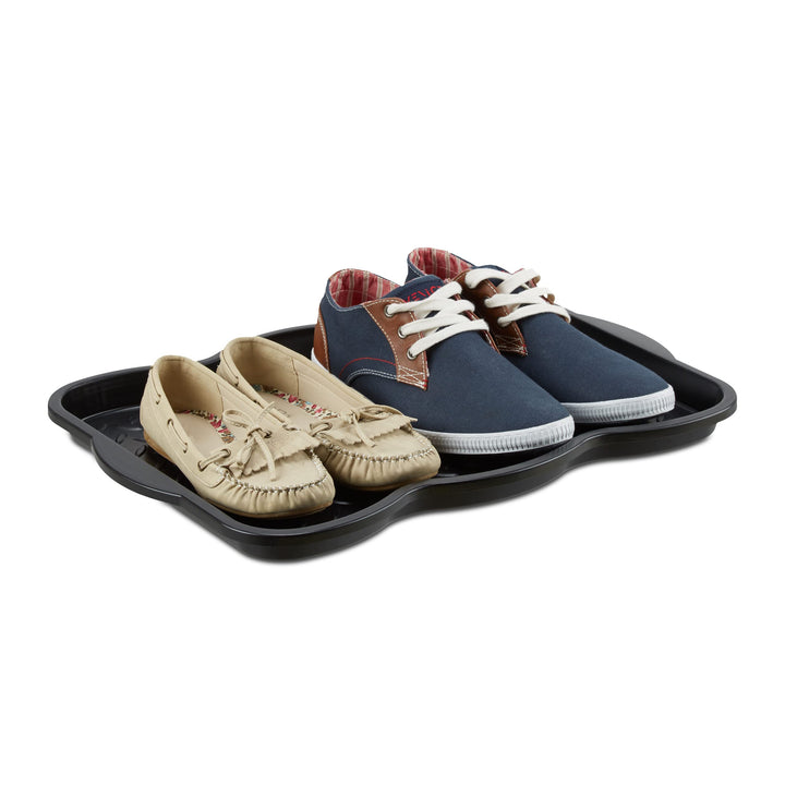 Relaxdays 10x Schuhabtropfschale klein, Kunststoff Schuhablage für 4 Schuhe, Profil Schmutzfang, HxB