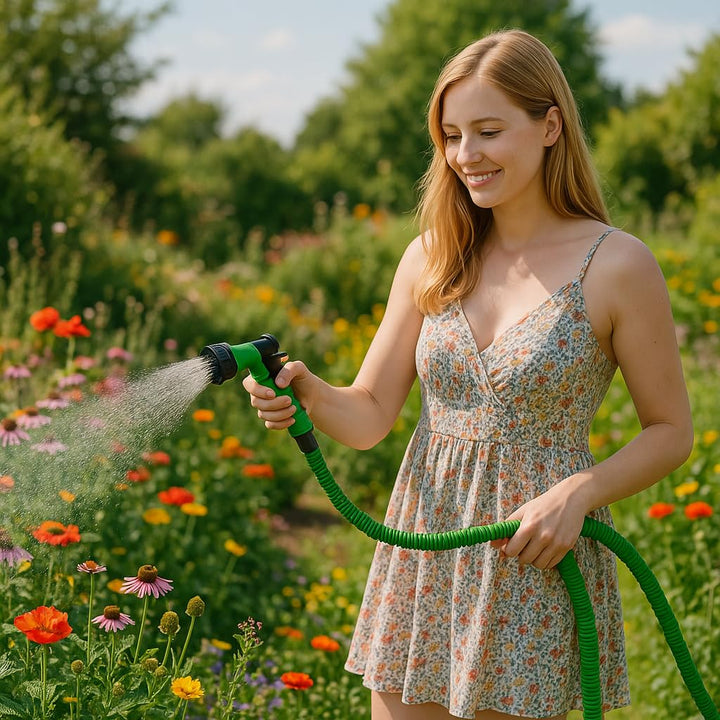 EYEPOWER Hochwertiger Gartenschlauch Flexibler Wasserschlauch Schlauch 7,5-22,5m inkl 7fach Multifun
