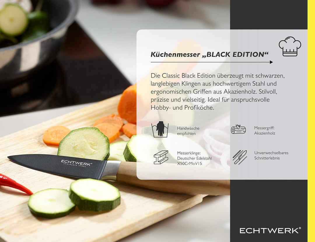 ECHTWERK Schälmesser aus hochwertigem Stahl, Obst & Gemüsemesser, Küchenmesser, Spezialstahl, Griff