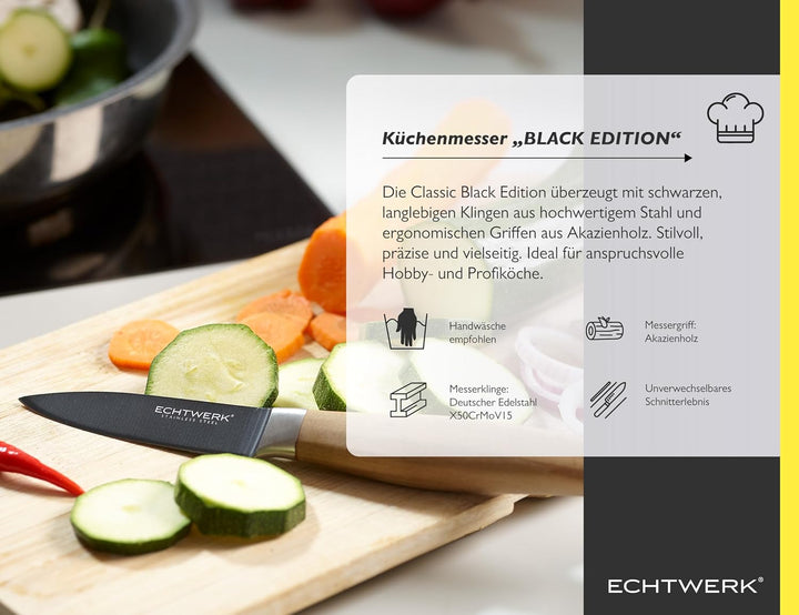 ECHTWERK Schälmesser aus hochwertigem Stahl, Obst & Gemüsemesser, Küchenmesser, Spezialstahl, Griff