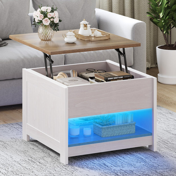 YITAHOME Couchtisch mit Hebeplatte, Quadratisch Couchtisch Höhenverstellbar, Wohnzimmertisch Modern