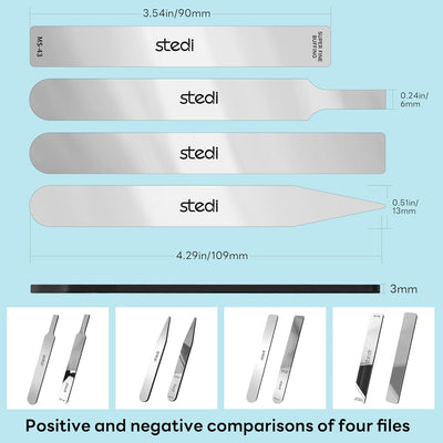 Stedi Hobby Model Polishing Tools 4 PCS, Ultimate Precision Files #10000 Grit Glass Mirror Grinding