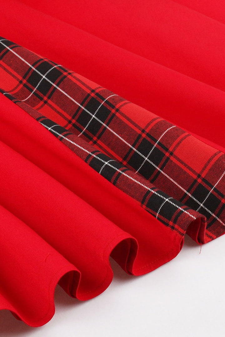 Axoe Damen 50er Jahre Kleider mit Gepunkte Rockabilly S Rot, S Rot