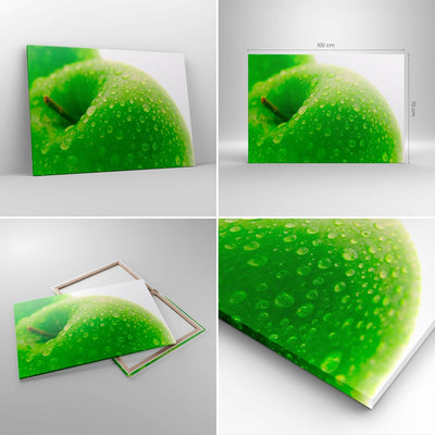 Bilder auf Leinwand 100x70cm Leinwandbild Apfel Obst Vitamin Gesundheit Gross Wanddeko Bild Schlafzi