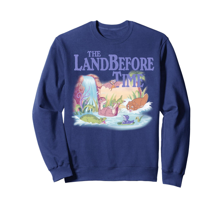 Land Before Time Pastel Dinosaur Friends Splashing Around Sweatshirt
