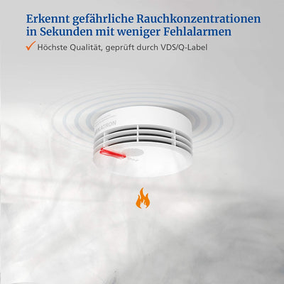 Hekatron Rauchmelder Genius PLUS X – Optional funk-vernetzbarer Brandmelder – Rauchwarnmelder mit in