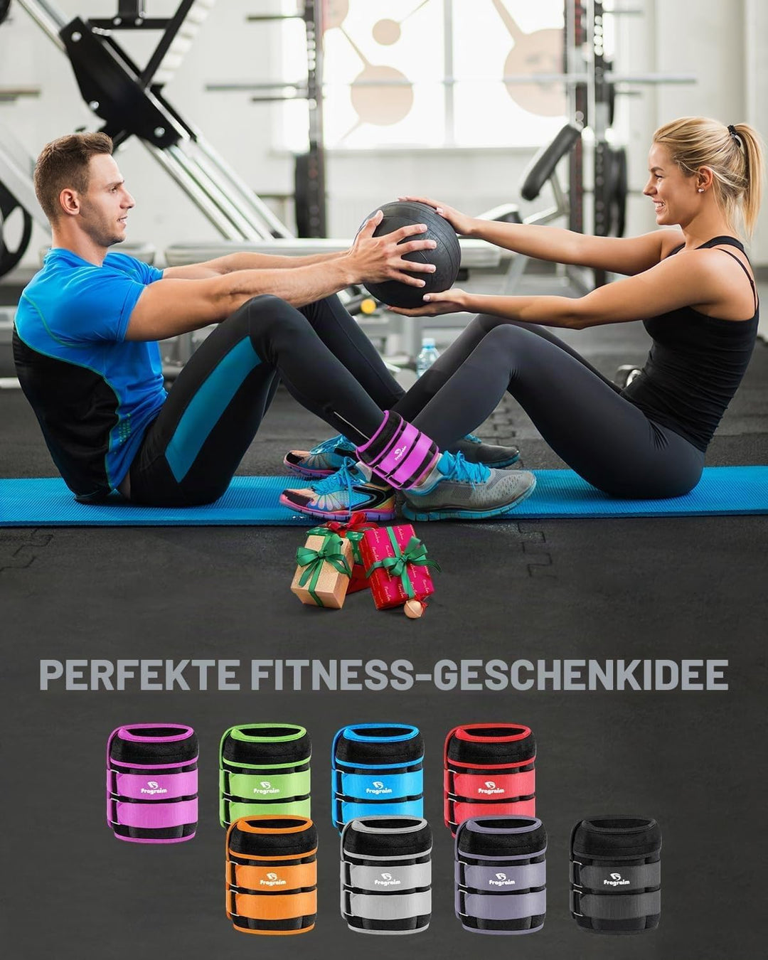 Fragraim Gewichtsmanschetten, Verstellbares Gewichte für Beine und Arme, Paar(2 Packungen) 1,5kg/2kg