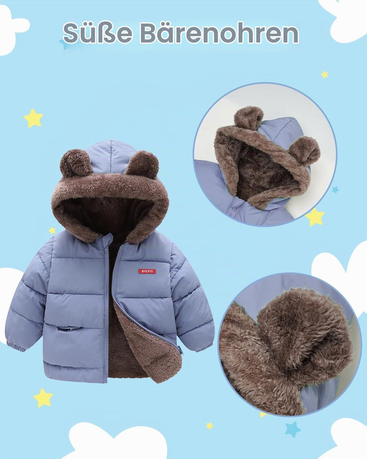 JiAmy Baby Winter Fleece Mantel Kinder Jungen Jacke Outwear Mädchen Gepolstert Kleidung 2-3 Jahre He