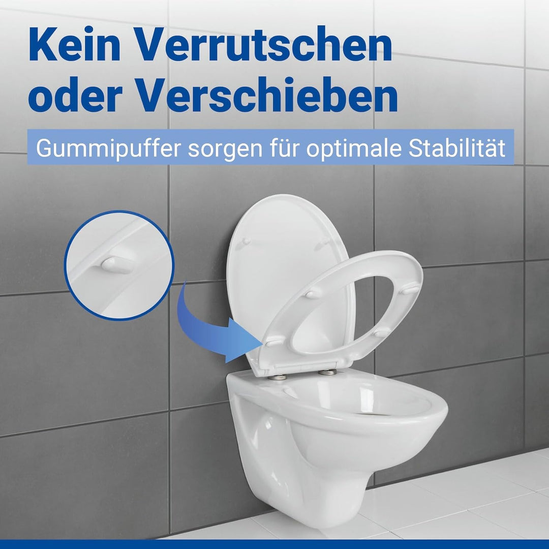 WENKO WC-Sitz Samos Weiss, hygienischer Toilettensitz mit Absenkautomatik, mit Fix-Clip Hygiene-Befe