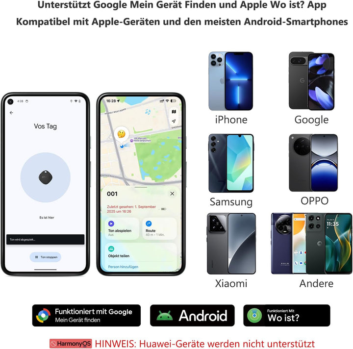 ATUVOS Air Tag Pro Smart Tags Tracker für Android &amp; iOS, Neu Dual-System Schlüsselfinder kompatibel