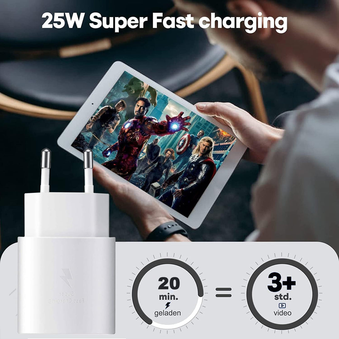 (2er Pack) 25W USB C Ladegerät für Samsung Galaxy A55 A54 A53 A52s A42 A35 A34 A33 A23 A15 A14 A13 A