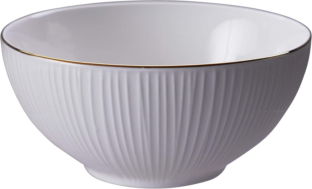TOKYO design studio Nippon White 4-er Schalen-Set weiss, mit Gold-Rand, Ø 15 cm, 7 cm hoch, ca. 600