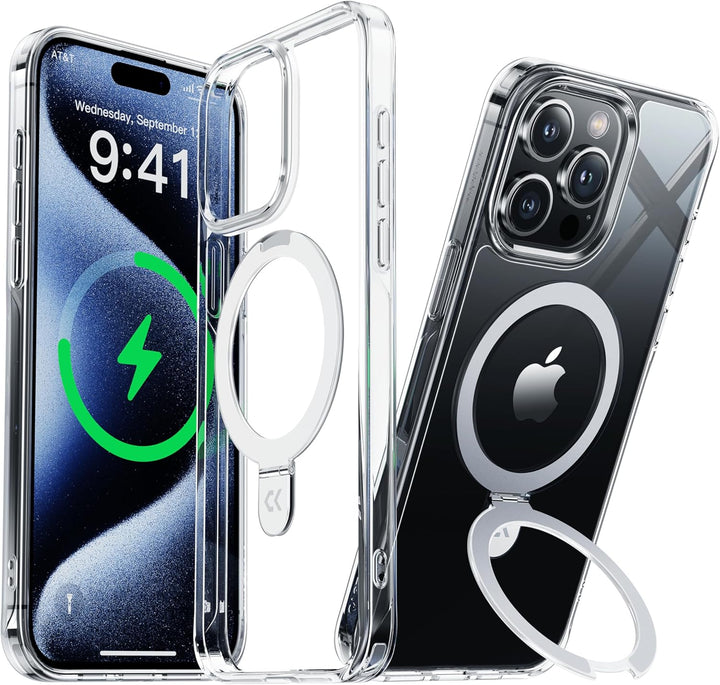 CASEKOO 2024 Neu Magic Stand für iPhone 15 Pro Max Hülle für MagSafe [Militärschutz] [Unsichtbarer S