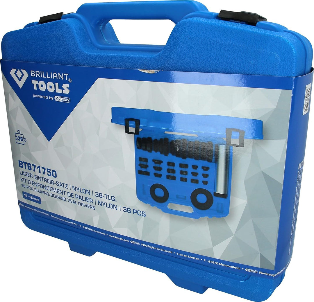 BRILLIANT TOOLS BT671750 Lager-Eintreib-Satz, Nylon, 36-tlg [Powered by KS TOOLS]