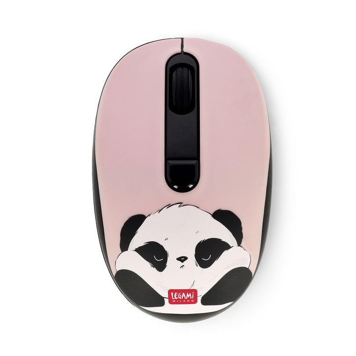 LEGAMI – Kabellose Maus mit ultrakompaktem USB-Empfänger, Panda, 3 Geschwindigkeitsoptionen, ABS-Mat