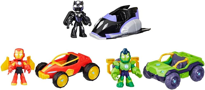 Marvel Iron Man und Seine fantastischen Freunde – Spielzeug-Bundle mit 3 Action-Figuren und 3 Fahrze