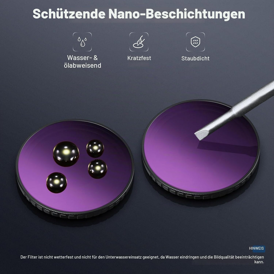 NEEWER Variabler ND Filter, kompatibel mit DJI Osmo Action 5 Pro Action 4, ND8-32 (3-5 Stops), aufsc