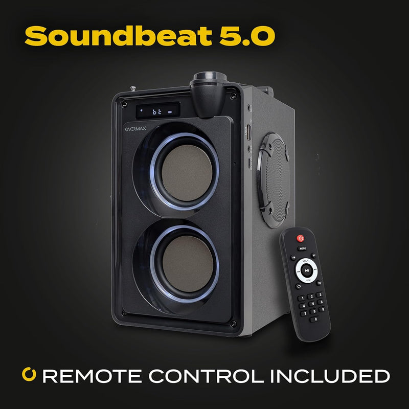 Overmax Soundbeat 5.0 Bluetooth-Lautsprecher, USB, SD, AUX Radio, 20 W, Karaoke-Funktion, Wiedergabe