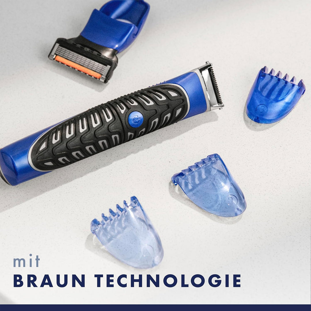 Gillette Fusion 5 Styler Rasierer Herren, Barttrimmer + Rasierklinge + 3 Kammaufsätze, Geschenk für