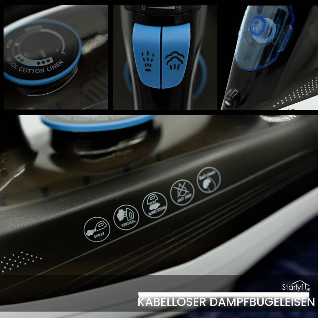 BEST DIRECT Starlyf Cordless Steam Iron Schnurloses Dampfbügeleisen - Schnurloses Dampfbügeleisen -