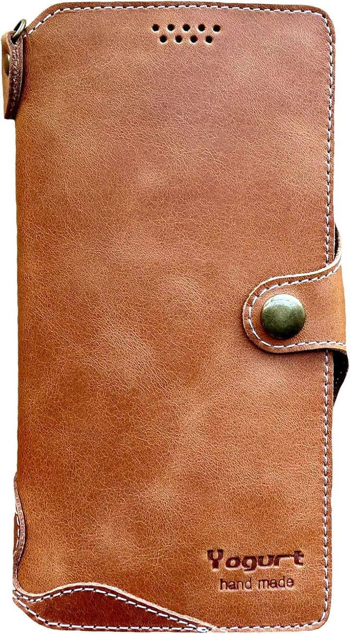 Yogurt Handyhülle für Samsung Galaxy S22 Ultra, Hülle Echtleder Case Ledertasche Lederhülle für Sams