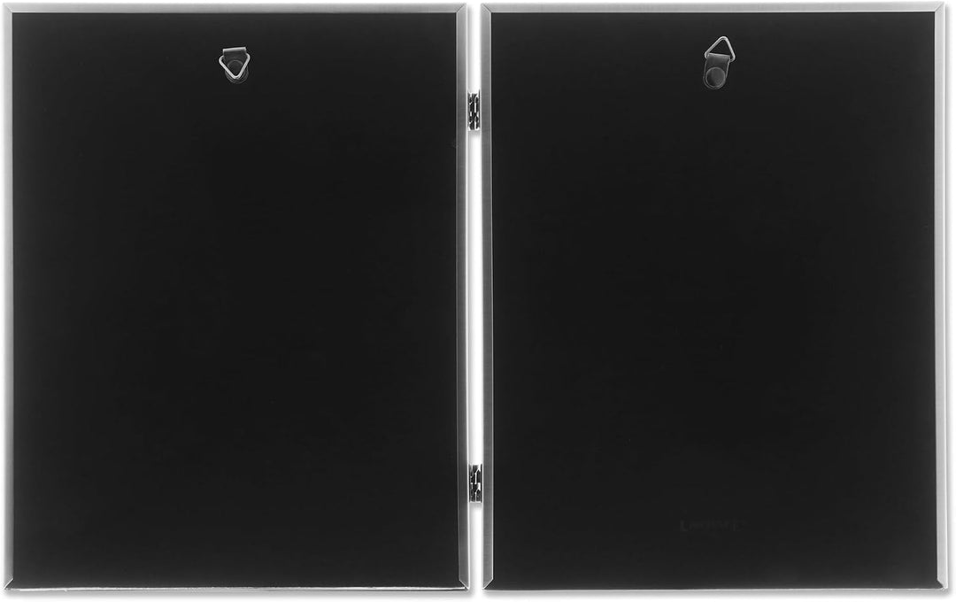 Lawrence Frames Doppel-Bilderrahmen, 20,3 x 25,4 cm, Antik-Zinn-Design zinnfarben 8x10 Double, zinnf