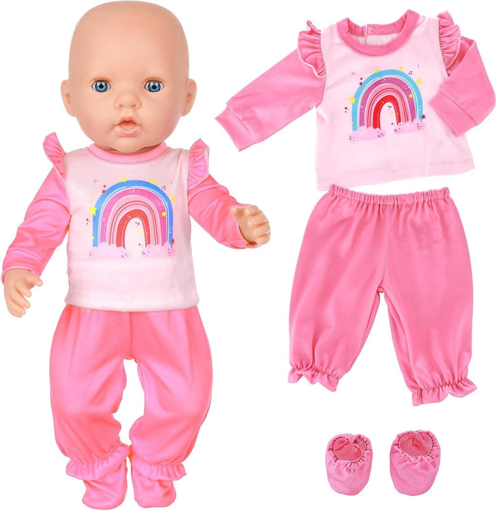 13 Teile Puppenzubehör Puppenkleidung Babypuppe Fütterung und Pflege Set für 18 Zoll und 43 cm Puppe