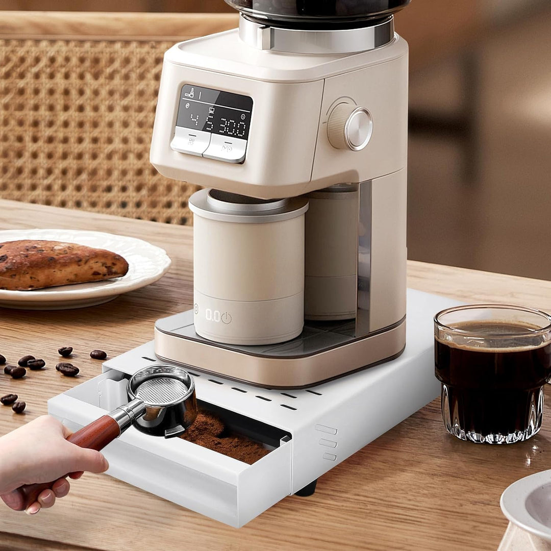 Wakects Kaffee-Klopf-Box-Behälter, Edelstahl-Gummi-Kaffeemühlen-Klopf-Box-Rückstands-Pulver-Eimer-Sc