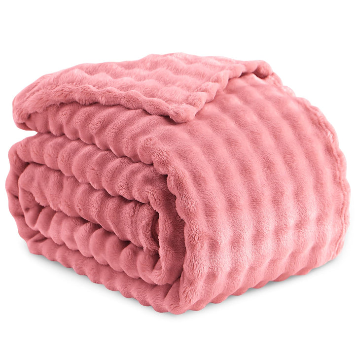 RUIKASI Bubble Decke Kuscheldecke Flauschig Rosa - 150x200cm Sofadecke & Couchdecke aus Plüsch, Warm