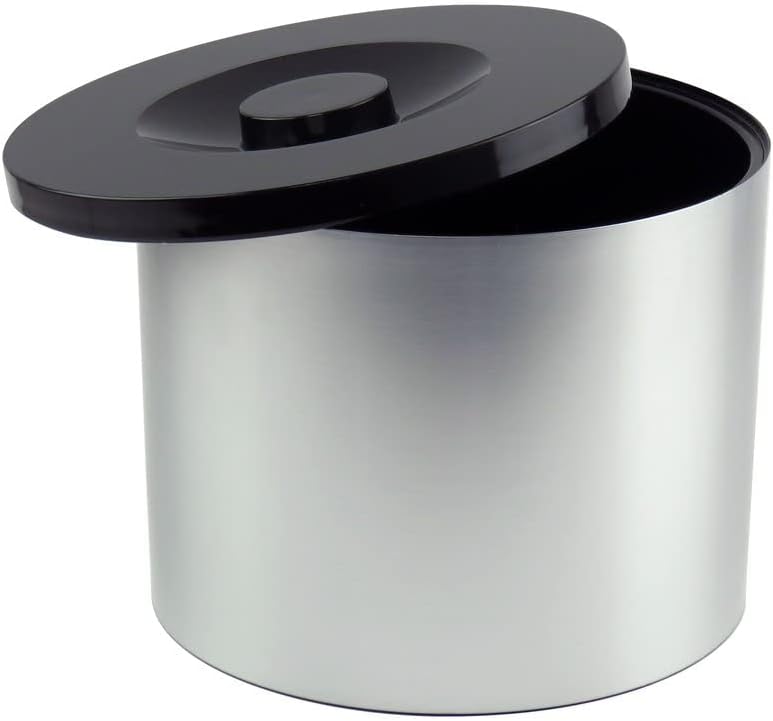 BARCRAFTERS Grosser Eiswürfelbehälter 10 Liter in gebürsteter Aluminiumoptik | Eisbox mit Deckel 3-t