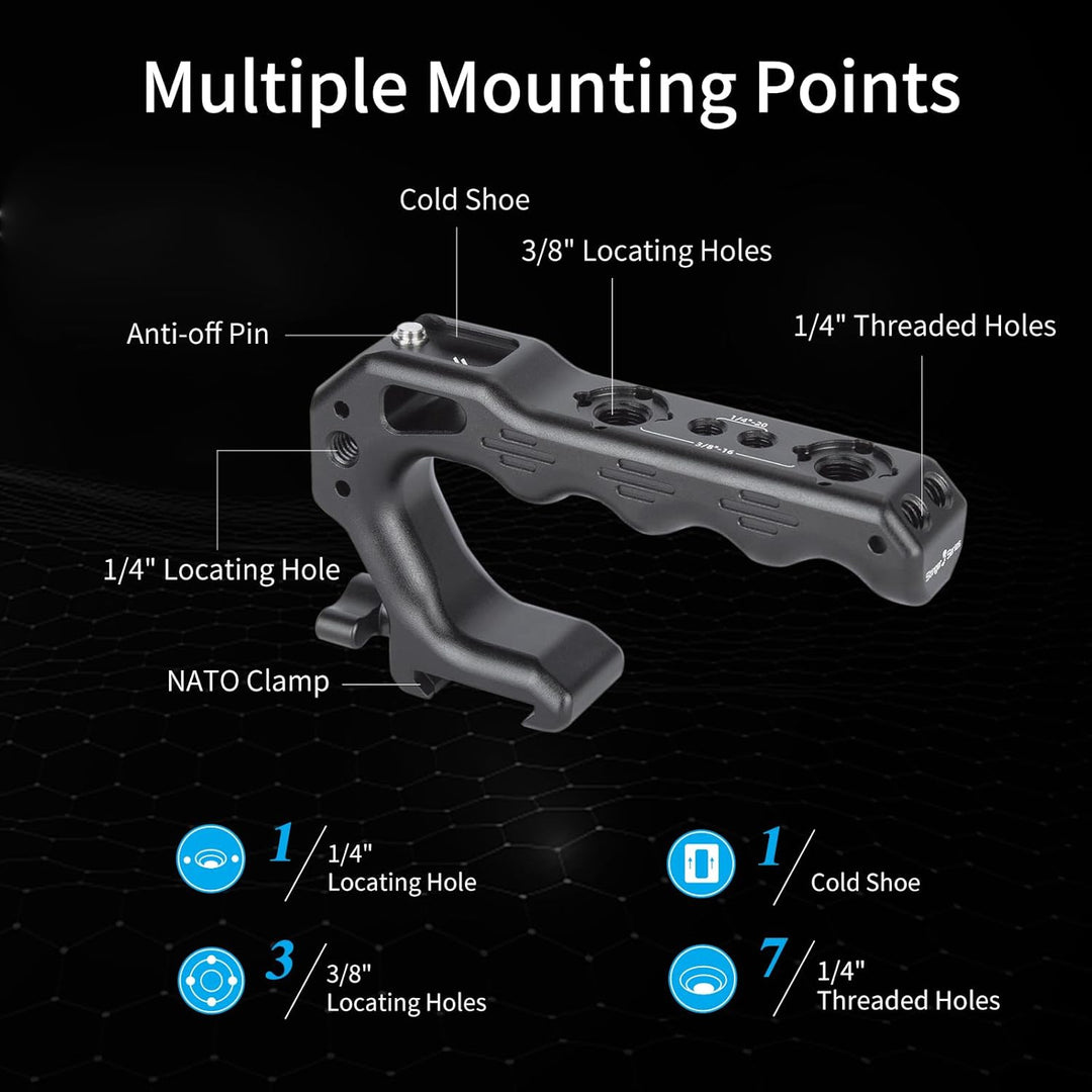 Nitze NATO TOP Handle,Mini Handle Grip mit NATO Clamp,Kamera Griff für Camera Cage, Universal Video