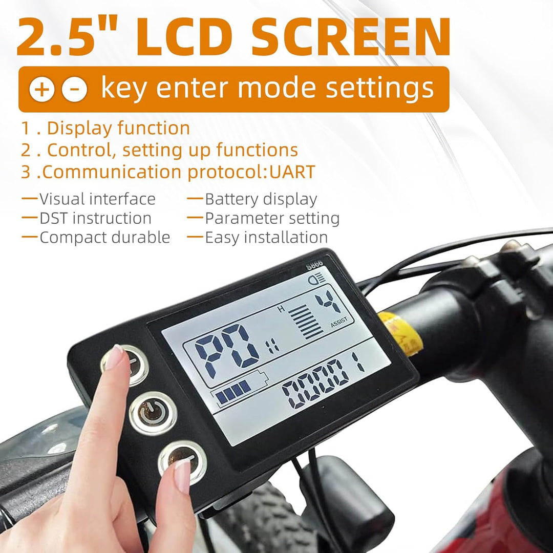 Elektrofahrrad S866 LCD Display, Elektrisches E Bike Display Messgerät 5 Pin und Wasserdichter Steck