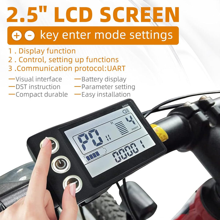 Elektrofahrrad S866 LCD Display, Elektrisches E Bike Display Messgerät 5 Pin und Wasserdichter Steck