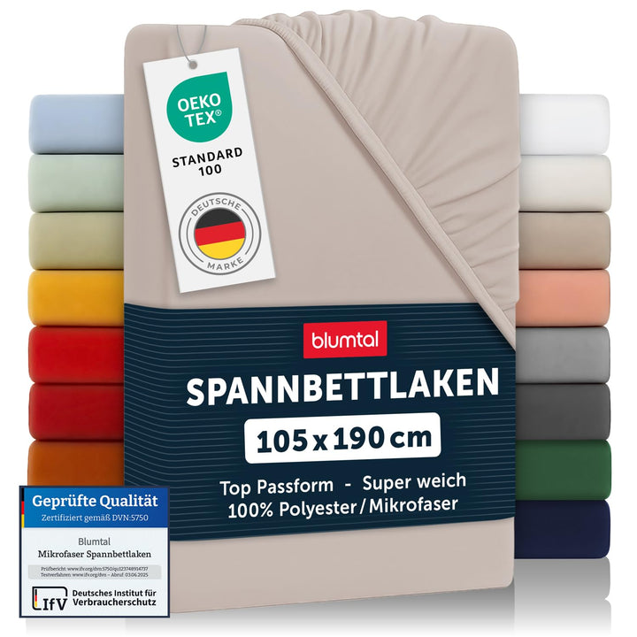 Blumtal® Spannbettlaken 105x190 cm 2er Pack - Bettlaken 105x190 Spannbettlaken aus Microfaser - Span