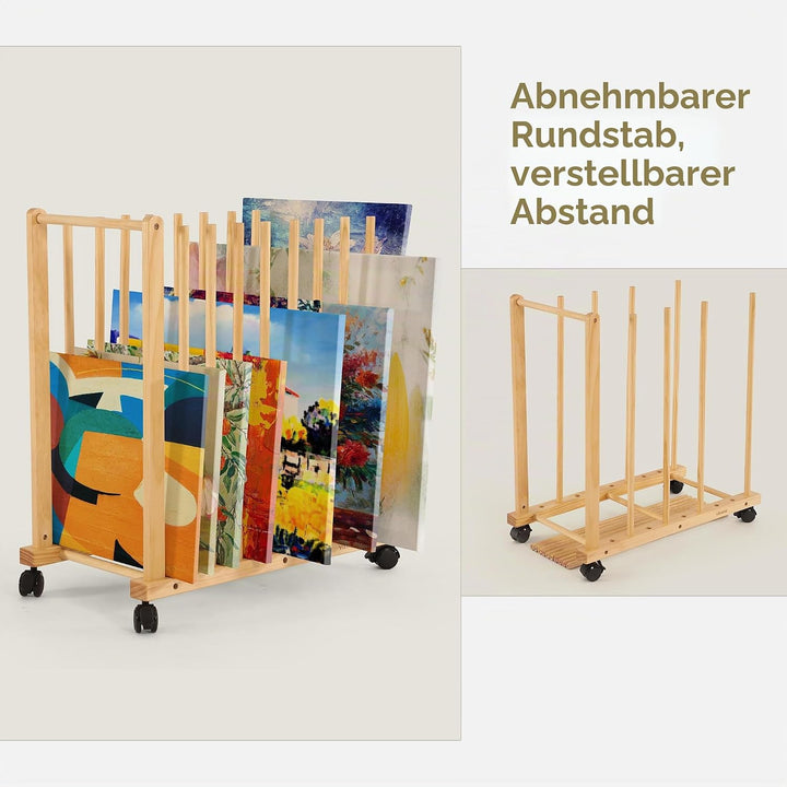VISWIN Art Storage Rack, Art Canvas Storage, Canvas Boards Rack Art Storage mit Handle &amp; Caster Whee