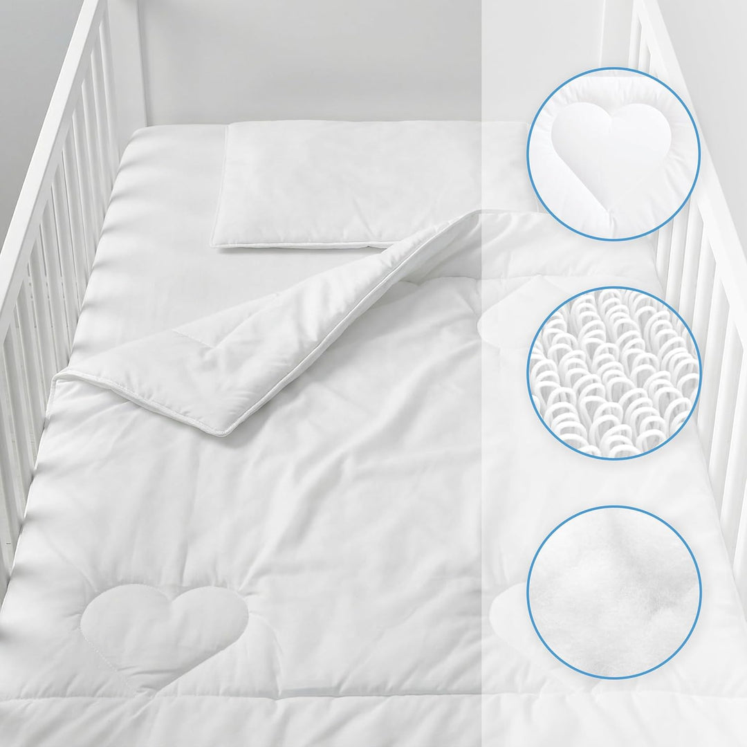 Gesteppte Bettdecke Kissen Füllung 150x120 cm 100% Baumwolle für Kinder Kinderbett