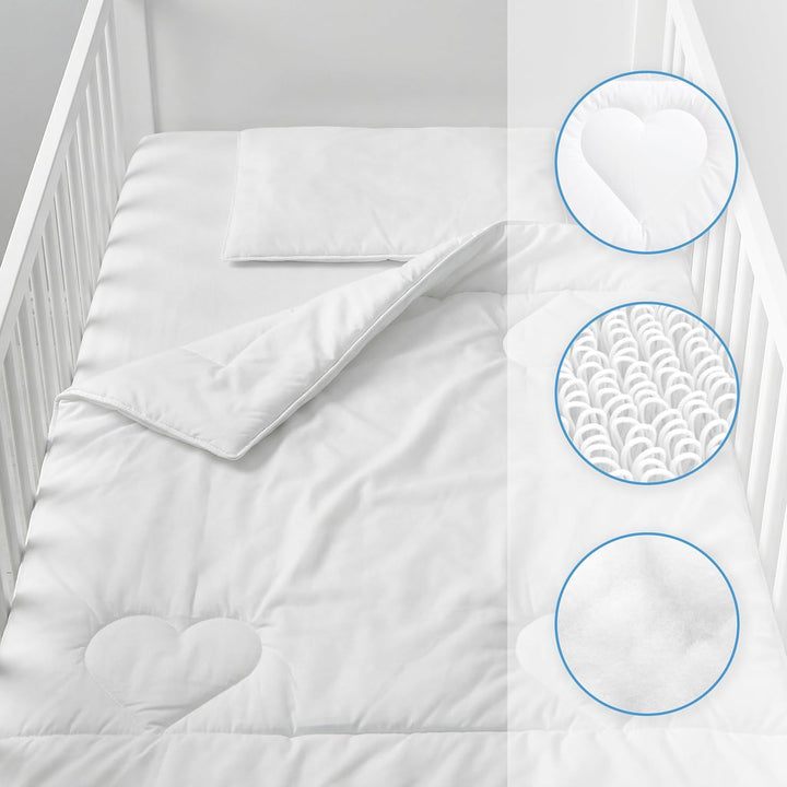Gesteppte Bettdecke Kissen Füllung 150x120 cm 100% Baumwolle für Kinder Kinderbett