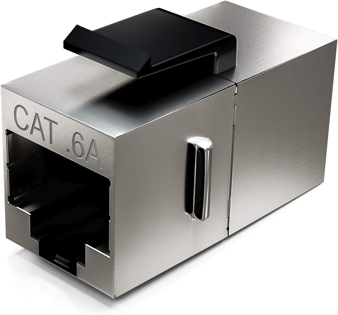 deleyCON 12x CAT6a Keystone Modul Patchkabel Kupplung Verbinder Geschirmt 2x RJ45 Buchse Netzwerk Pa